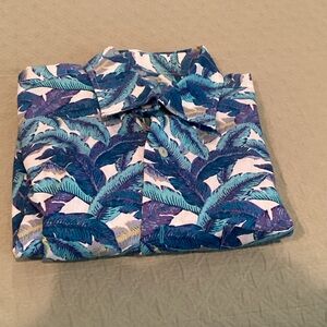 Alan Flusser Tropical Blue and Green Shirt   B